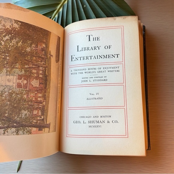 Antique 1926 The Library of Entertainment Vol. IV Geo. L. Shuman & Co. Hardcover - Picture 10 of 13